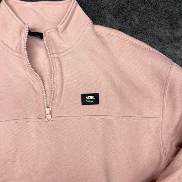 NWT Vans Leighton Half Zip Fleece Pullover Light Pink Size XS - Picture 4 of 8